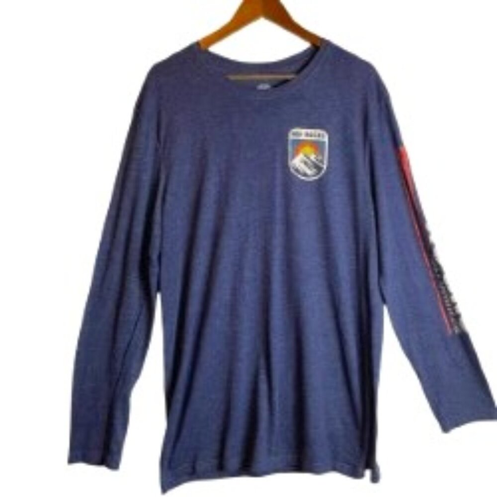 RED ROCKS PARK & AMPHITHEATRE HEATHER NAVY LONG SLEEVE GRAPHIC TEE SIZE XL